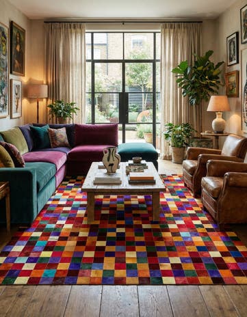 7' 11 x 9' 10 Cowhide - Patchwork Rug