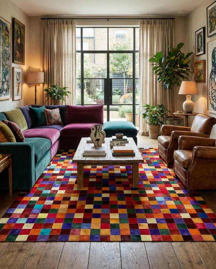 Detail image of 7' 11 x 9' 10 Cowhide - Patchwork Rug