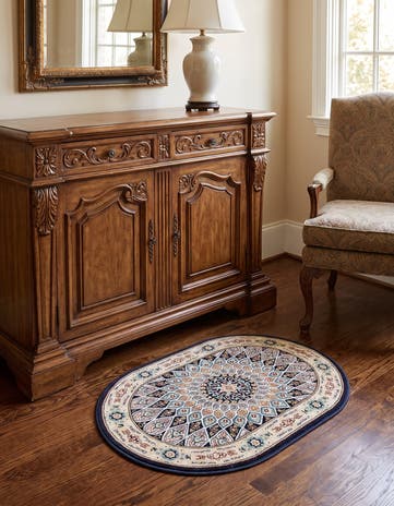 2' x 3' Nain Design Oval Rug