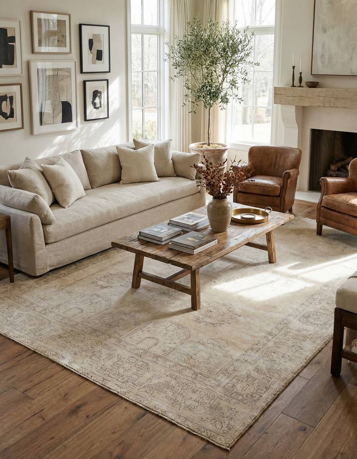 Detail image of 9' 4 x 12' 10  Hand Knotted Ultra Vintage Persian Wool Rug