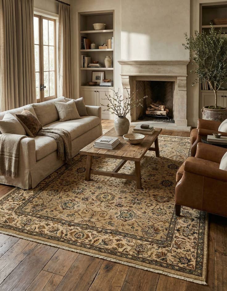 Detail image of  6' 2 x 9' 5  Hand Knotted Ziegler Oriental Wool Rug