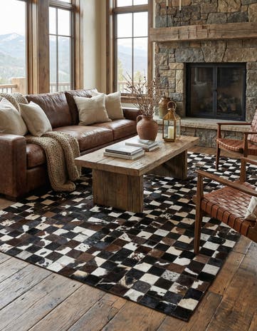 5' x 8' Cowhide Stocks Rug