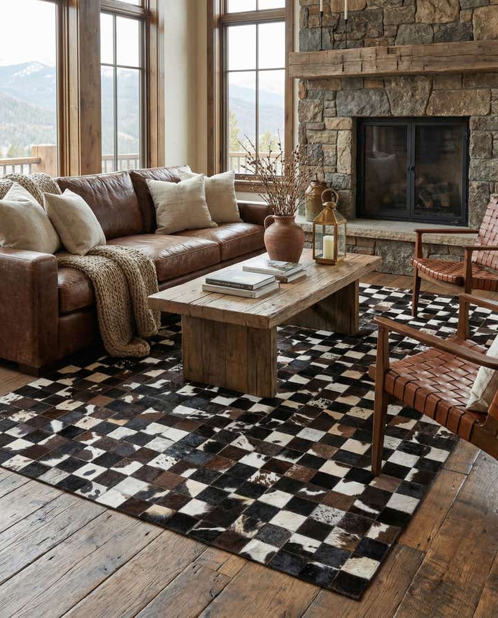 5' x 8' Cowhide Stocks Rug