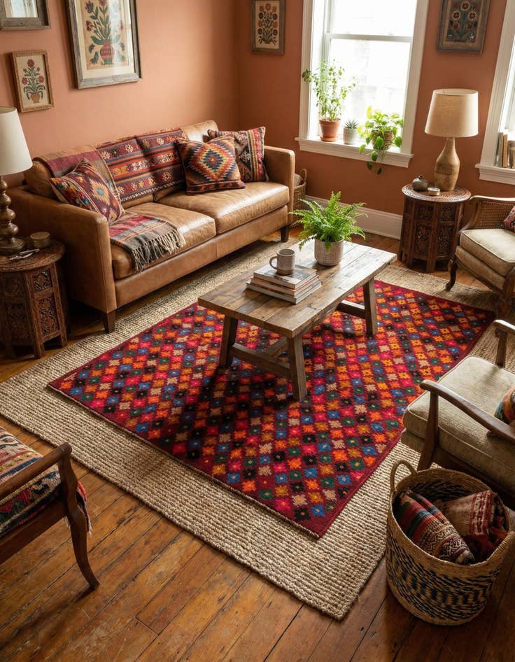 Detail image of 4' 2 x 5' 6  Hand Knotted Balouch Wool Rug