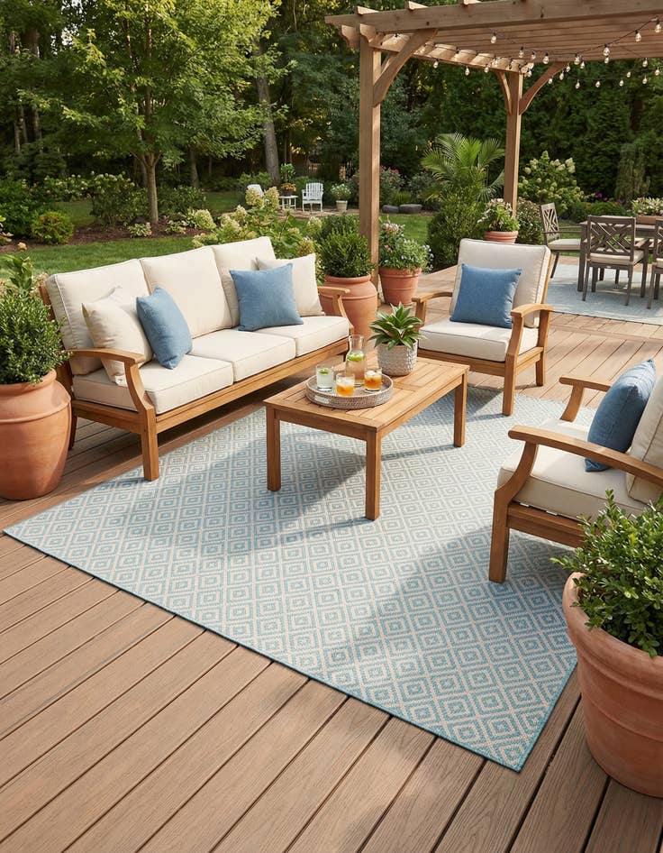 Detail image of 10' 8 x 10' 8 Easy-Clean Jill Zarin Costa Rica Indoor / Outdoor Square Rug