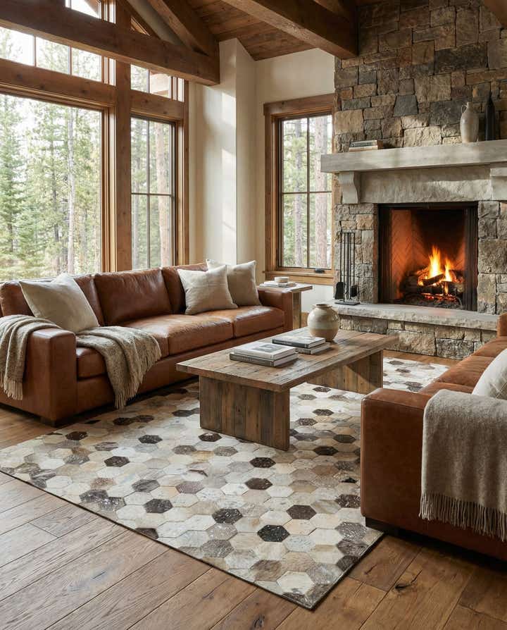 5' 1 x 8' Cowhide - Patchwork Rug