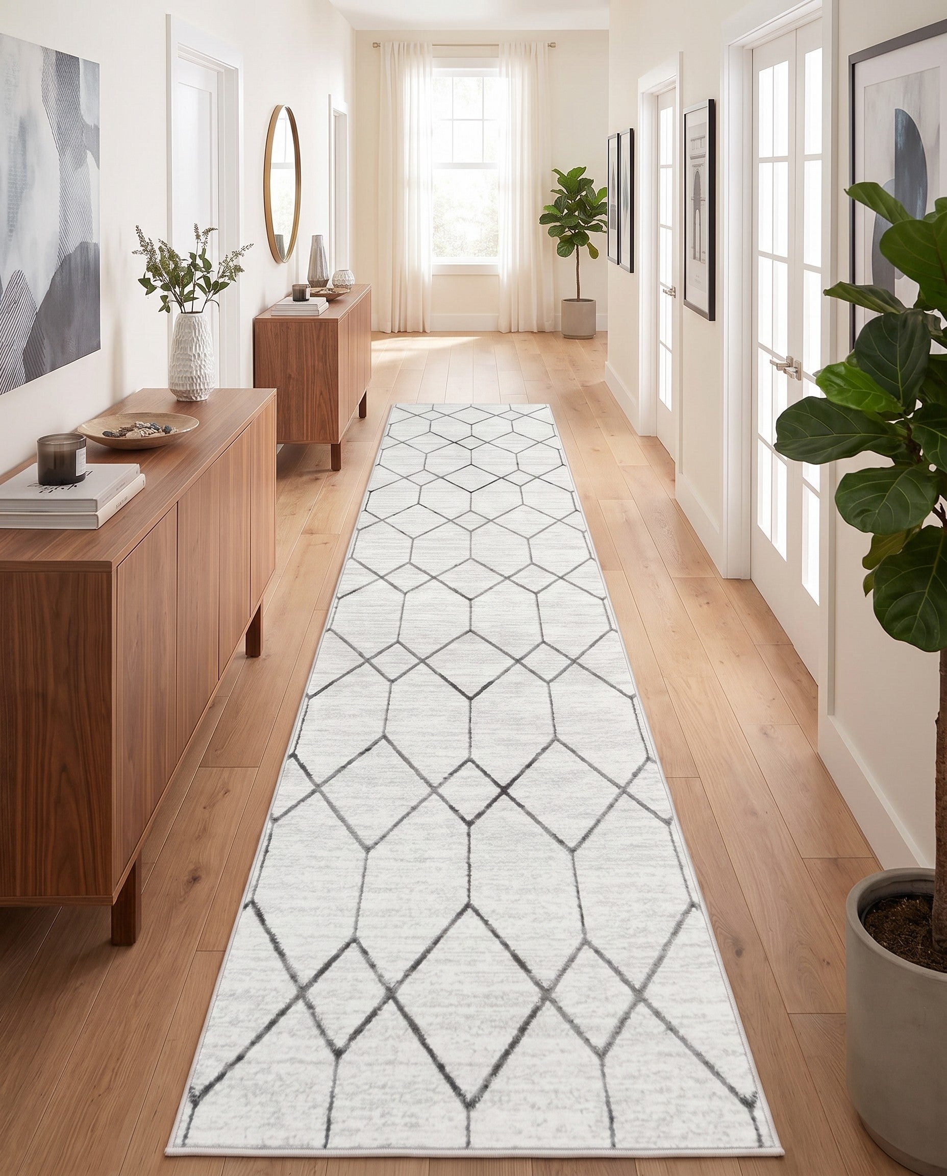 3' x 19' 8 Lattice Trellis Runner Rug