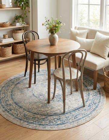Ivory Noble Round Rug