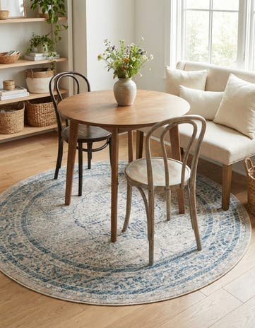 Ivory Noble Round Rug