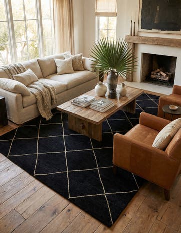 6' 8 x 10' Hand Knotted Moroccan Wool Rug