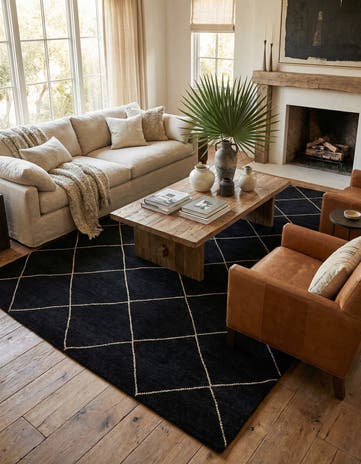 6' 8 x 10' Hand Knotted Moroccan Wool Rug