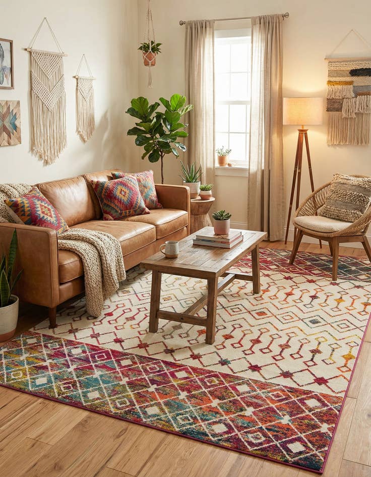 Detail image of  9' x 12' Moroccan Trellis Rug