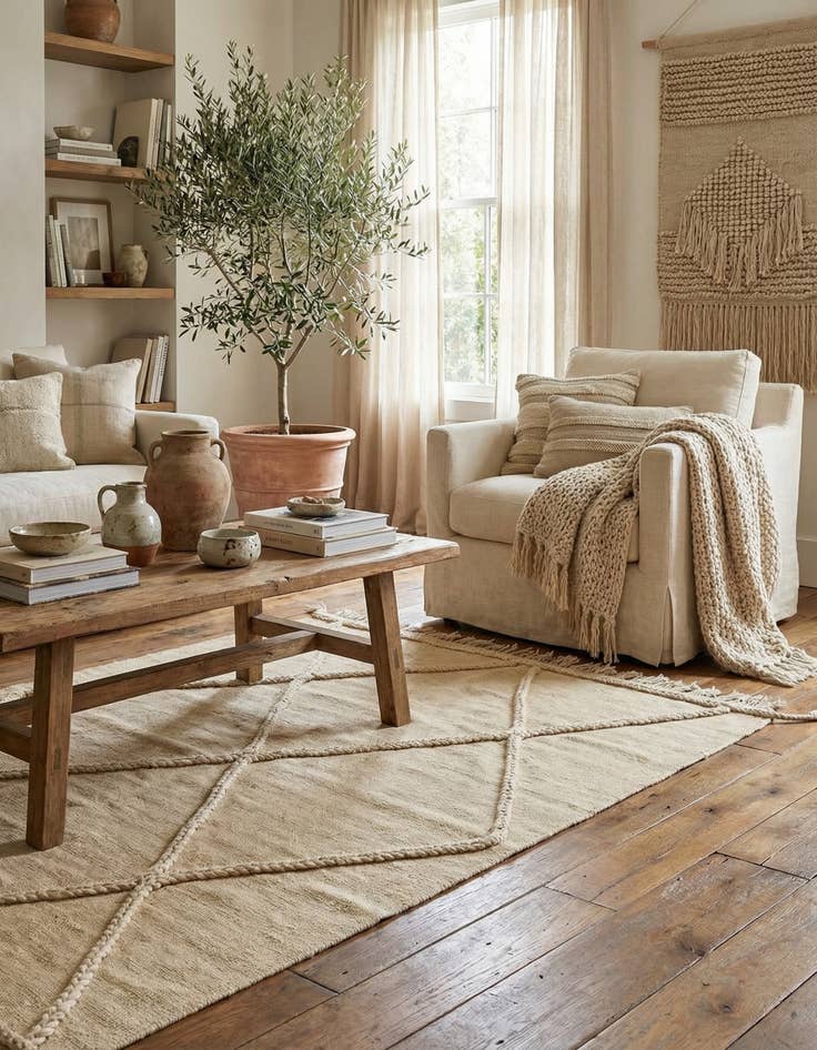 Detail image of 3' 6 x 6' 5  Hand Knotted Moroccan Wool Rug