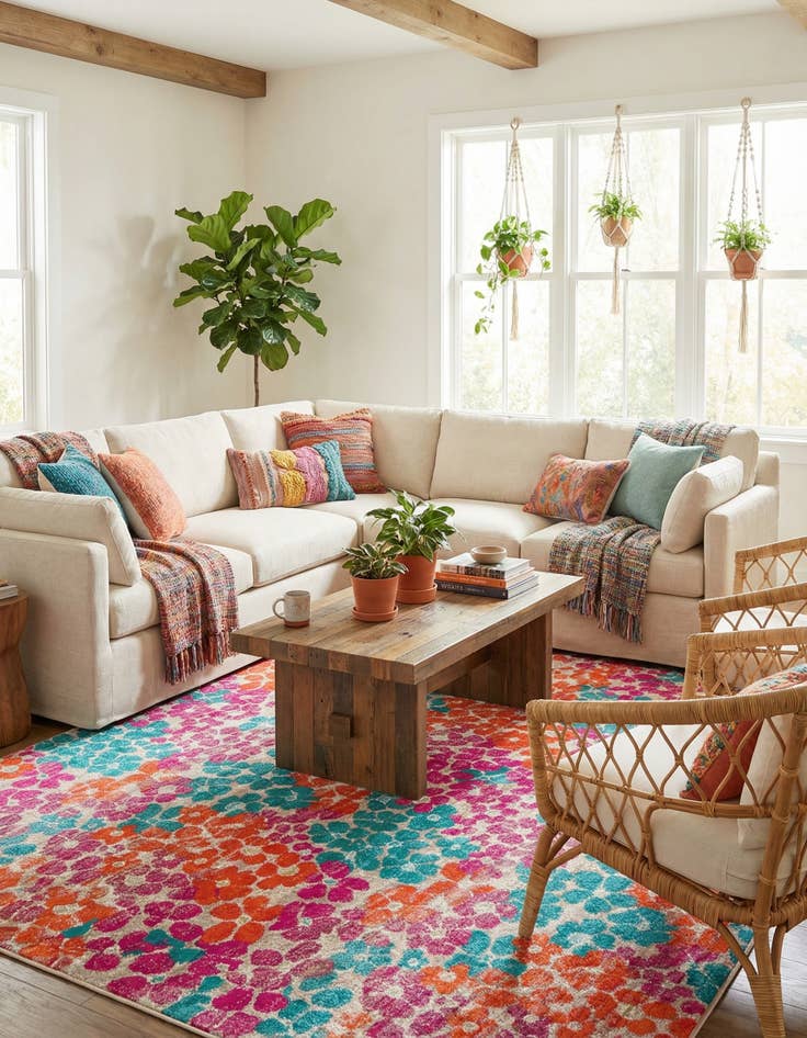 Detail image of  10' x 10' Azalea Square Rug