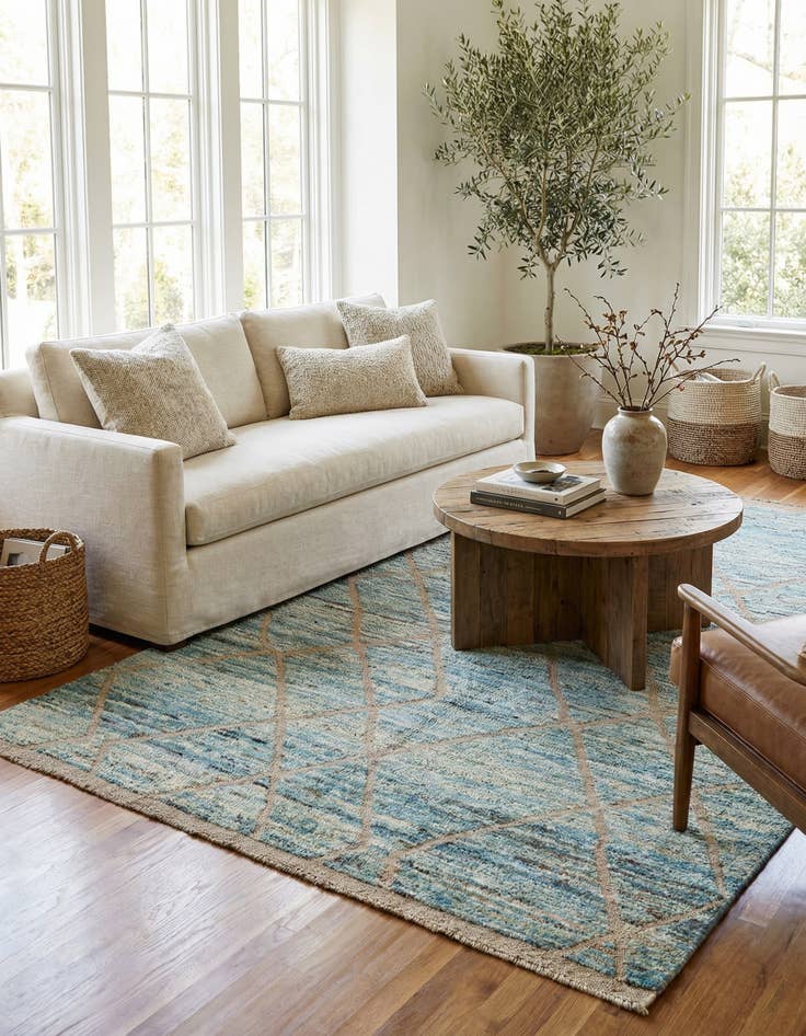 Detail image of 5' 9 x 8' 5  Hand Knotted Moroccan Wool Rug