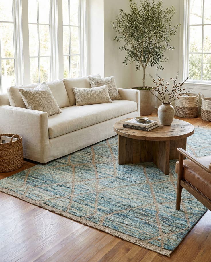 Detail image of 5' 9 x 8' 5 Hand Knotted Moroccan Wool Rug