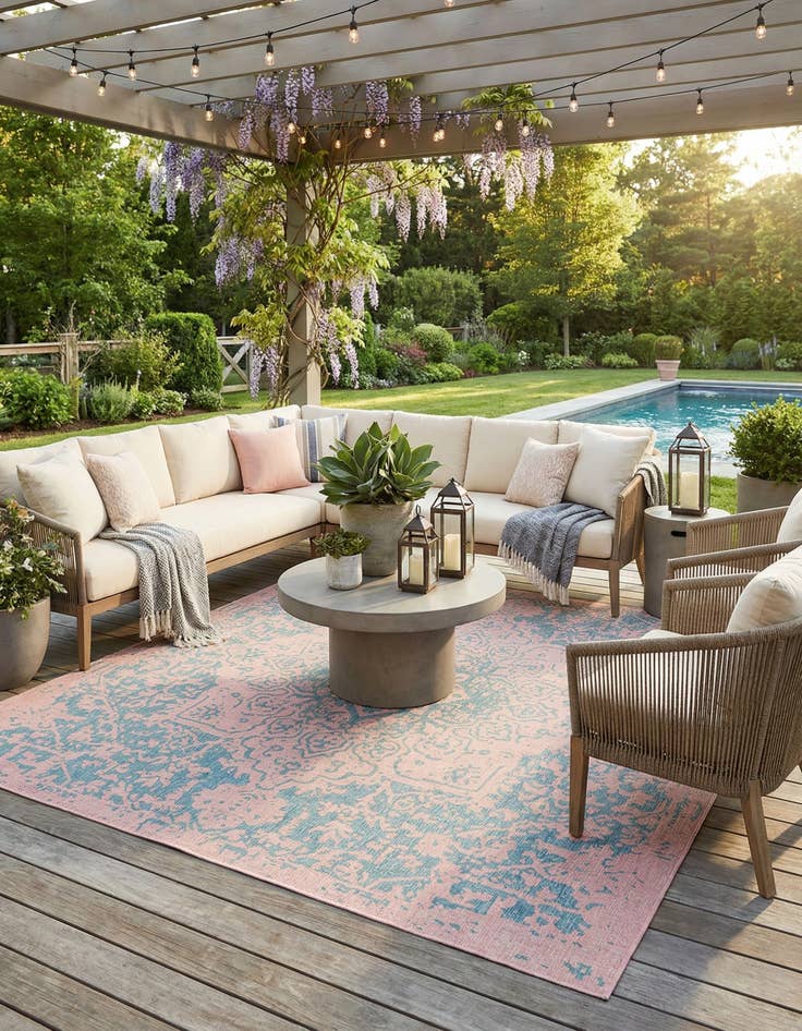 Detail image of 10' 8 x 10' 8  Washable Jill Zarin Dubai Indoor / Outdoor Square Rug