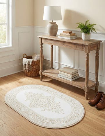 Snow White Hermitage Oval Rug