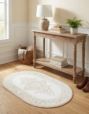 Snow White Hermitage Oval Rug