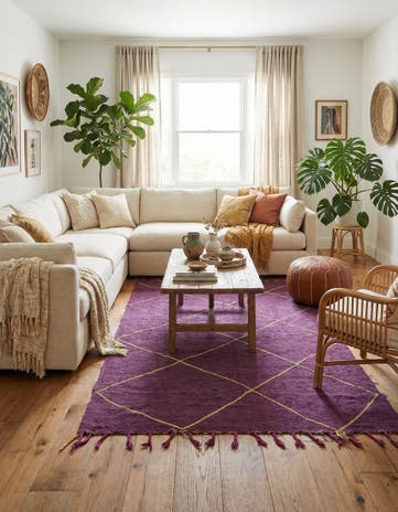 6' x 10' 5 Hand Knotted Moroccan Rug