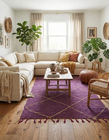 6' x 10' 5 Hand Knotted Moroccan Rug