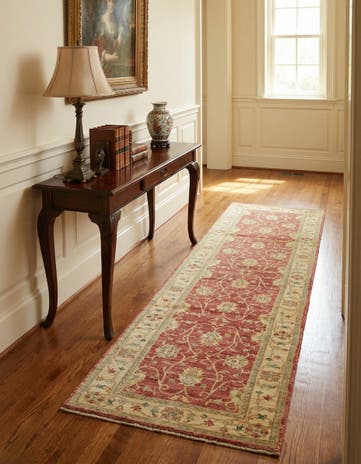 2' 7 x 9' 8 Hand Knotted Peshawar Ziegler Runner Rug