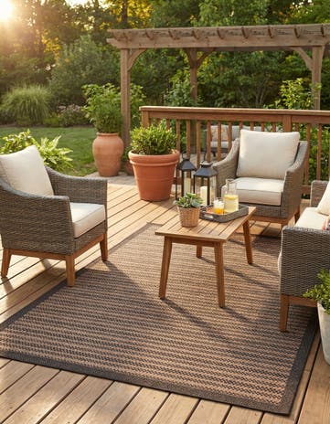 7' x 10' Easy-Clean Border Indoor / Outdoor Rug