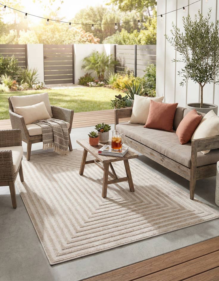 Detail image of 4' x 6' Easy-Clean Sabrina Soto Prescott Indoor / Outdoor Rug
