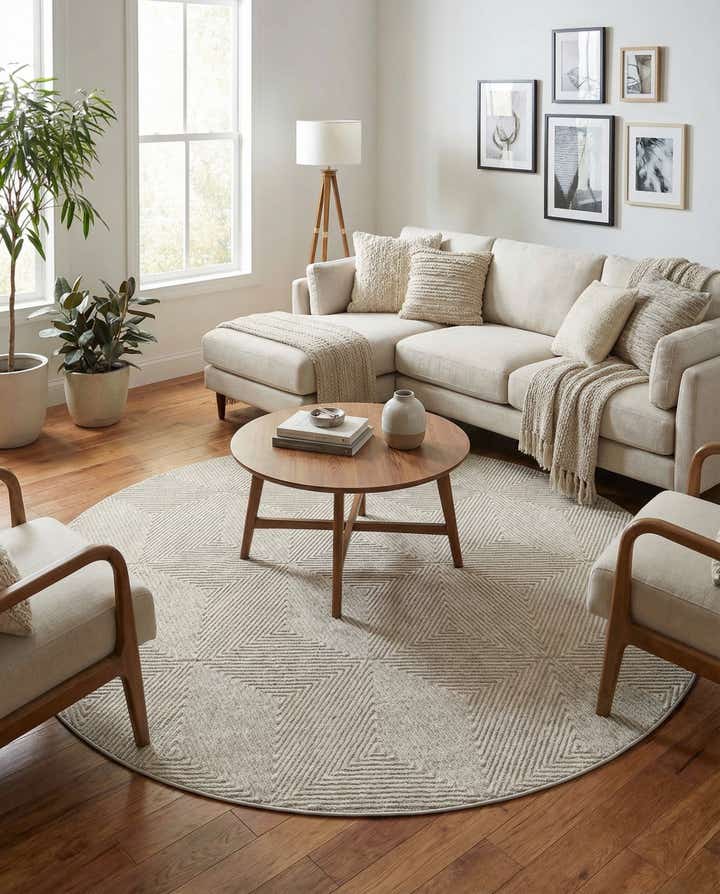 7' 10 x 7' 10 Easy-Clean Sabrina Soto Indoor / Outdoor Round Rug
