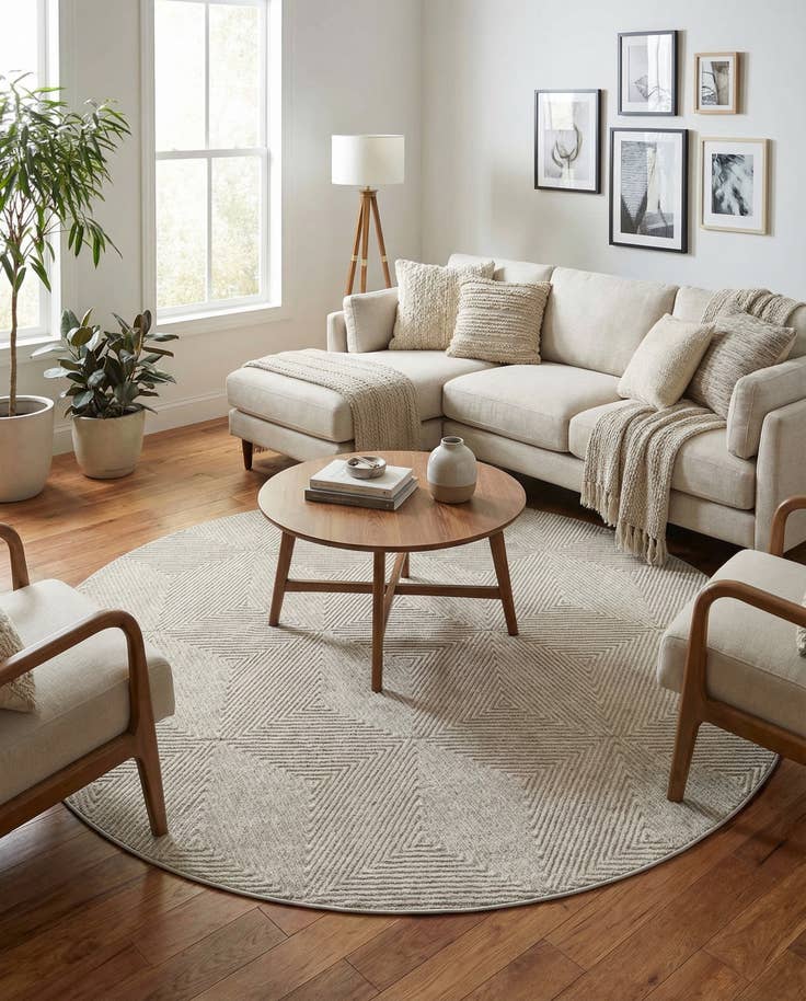 Detail image of 7' 10 x 7' 10 Easy-Clean Sabrina Soto Indoor / Outdoor Round Rug