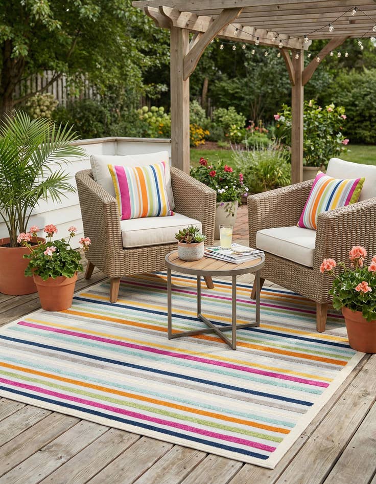 Detail image of 7' 10 x 7' 10  Washable Aruba Indoor / Outdoor Square Rug