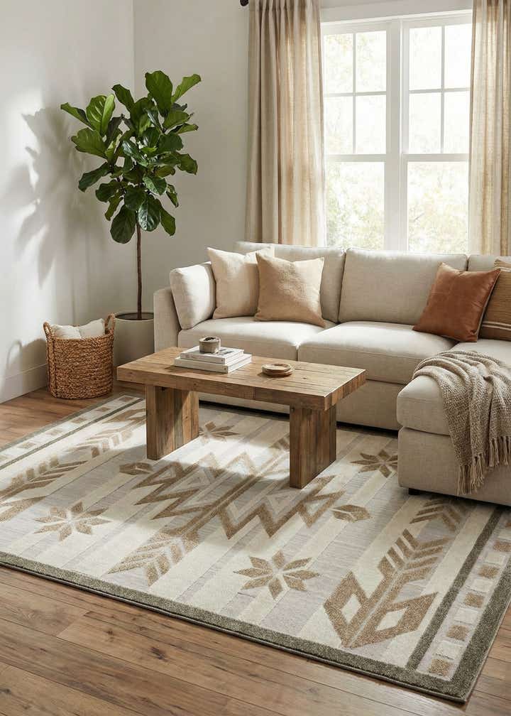 6' x 9' Easy-Clean Modern Indoor / Outdoor Rug