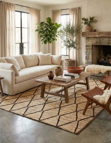 5' 3 x 8' 2 Hand Knotted Moroccan Wool Rug