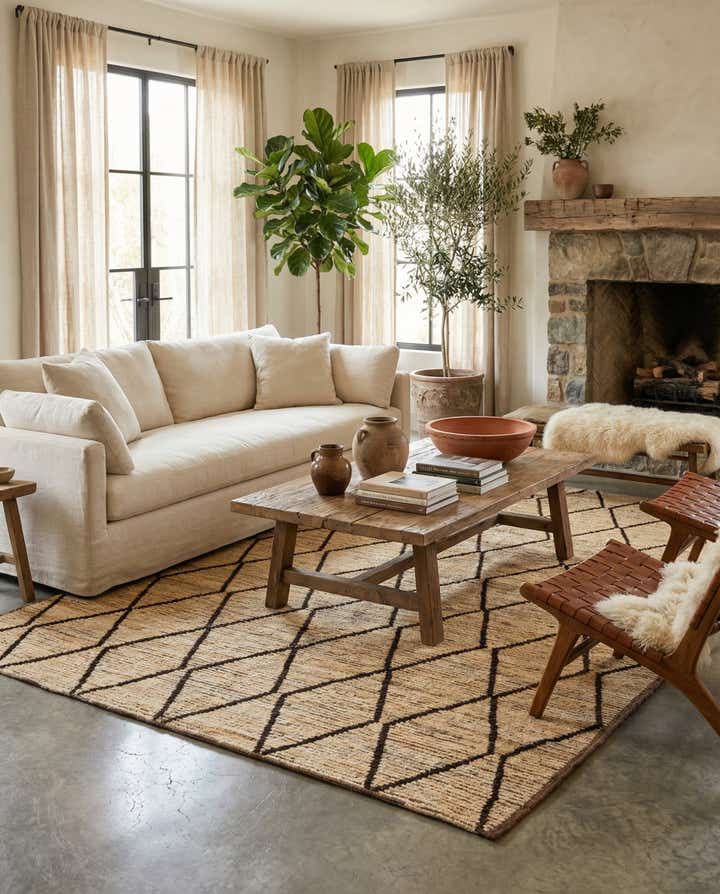 5' 3 x 8' 2 Hand Knotted Moroccan Wool Rug