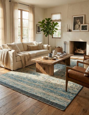 5' 11 x 9' 3 Hand Knotted Moroccan Wool Rug