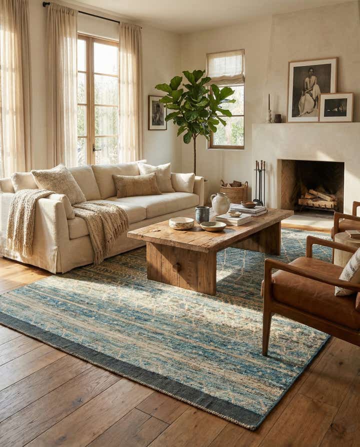 5' 11 x 9' 3 Hand Knotted Moroccan Wool Rug