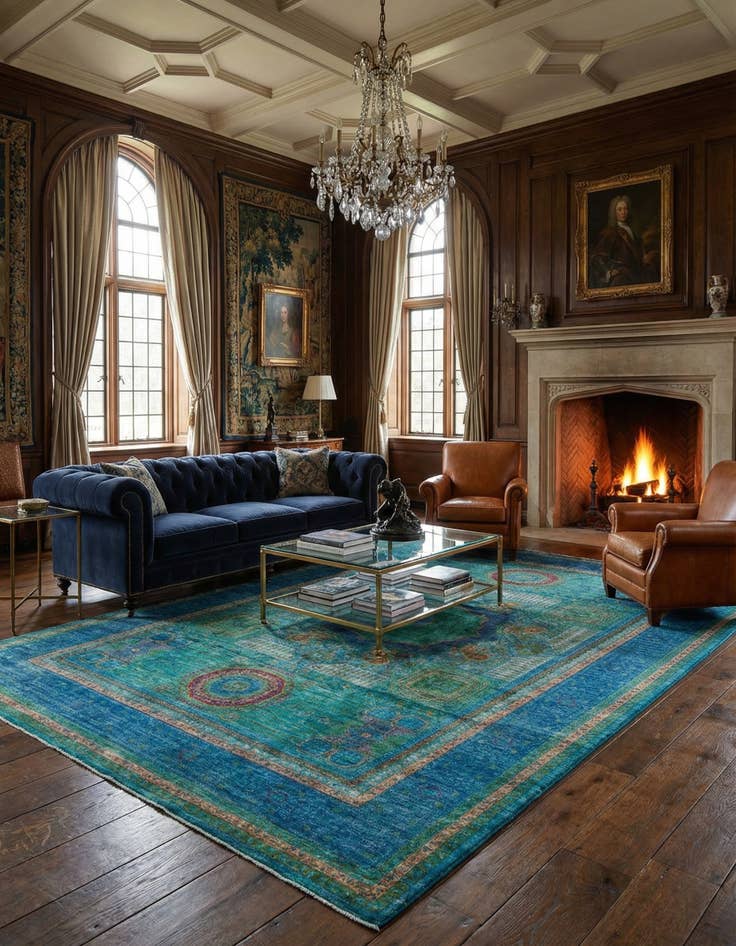 Detail image of 6' 11 x 9' 10 Mamluk Wool Rug