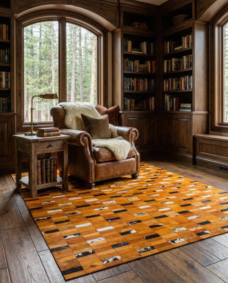 Detail image of 8' x 9' 11 Cowhide - Patchwork Rug
