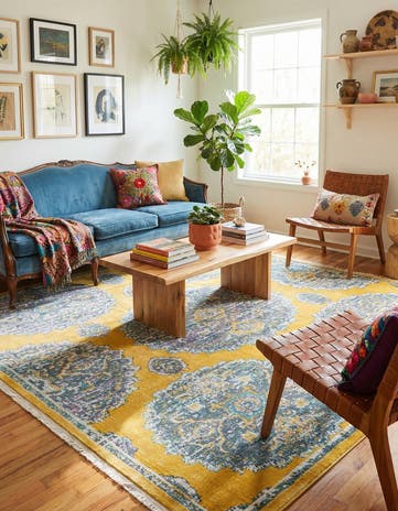 Yellow Paragon Square Rug