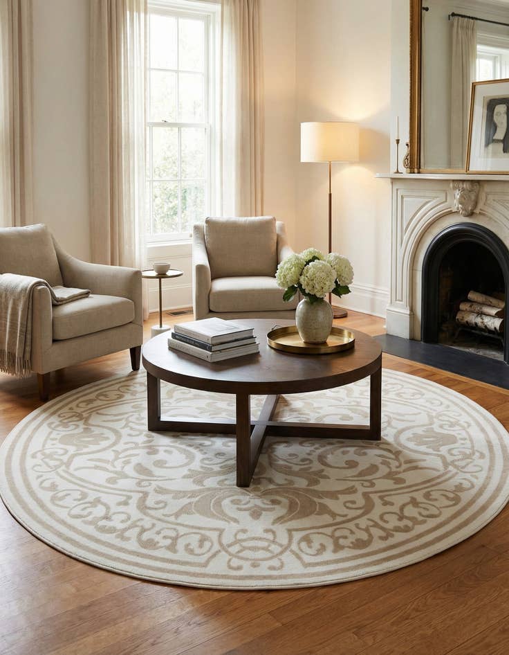 Detail image of 7' 10 x 7' 10 Hermitage Round Rug