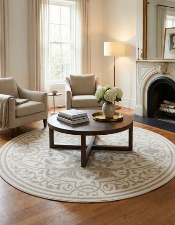 Snow White Hermitage Round Rug