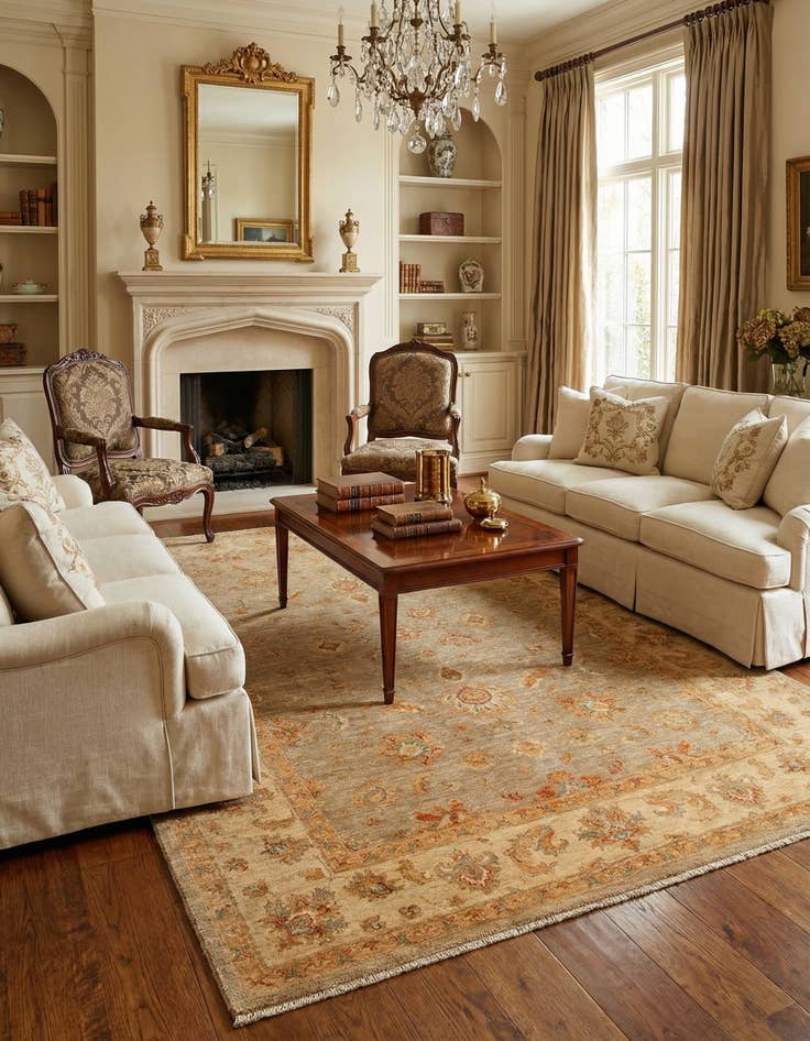 Detail image of 6' 8 x 9' 9 Peshawar Ziegler Wool Rug