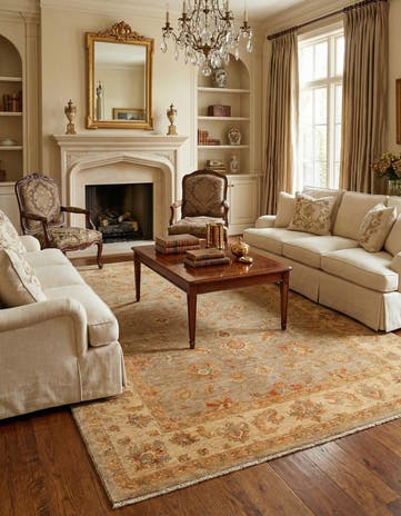 6' 8 x 9' 9 Peshawar Ziegler Wool Rug