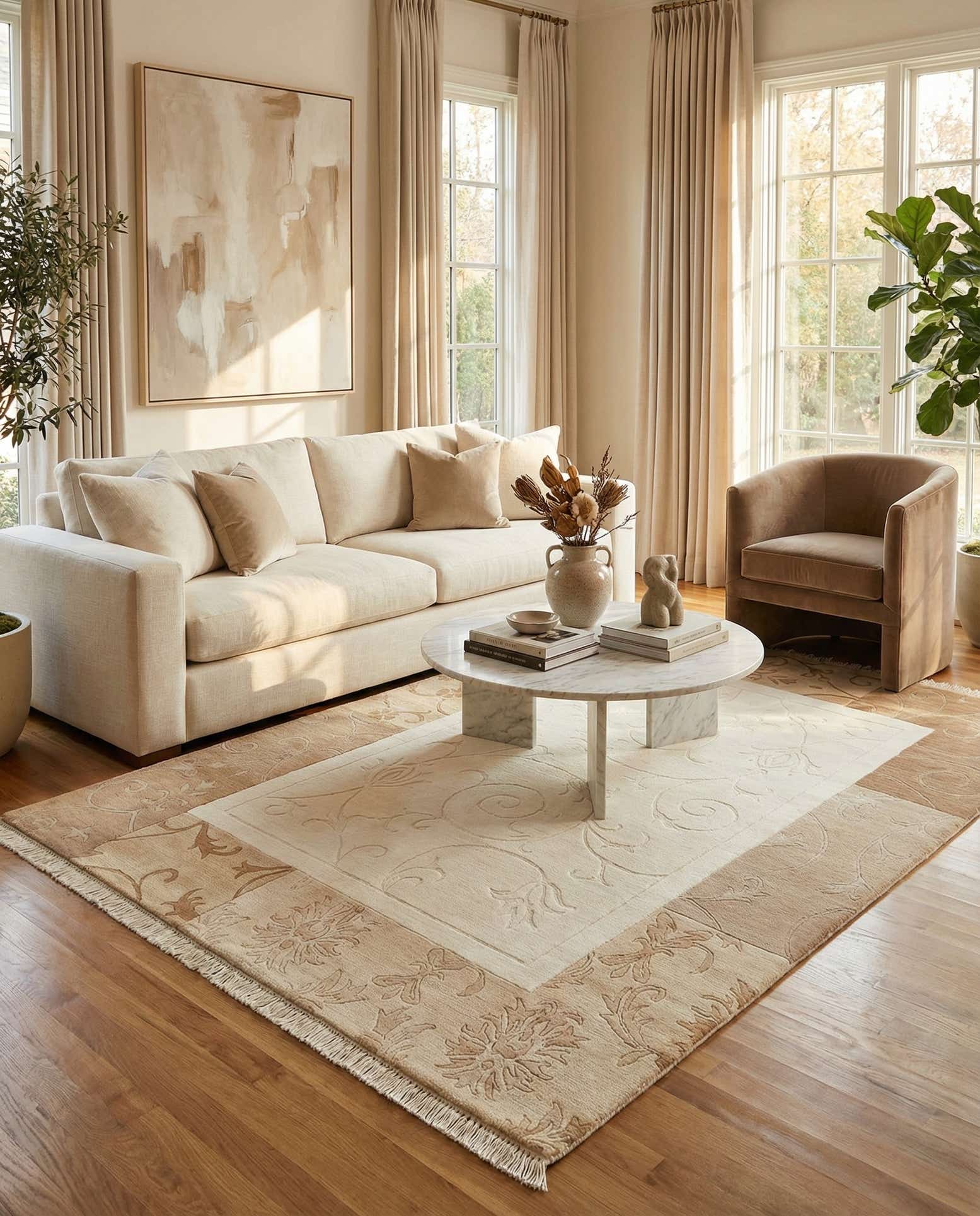 4' 7 x 6' 7 Hand Knotted Darya Wool Rug