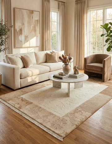 4' 7 x 6' 7 Hand Knotted Darya Wool Rug