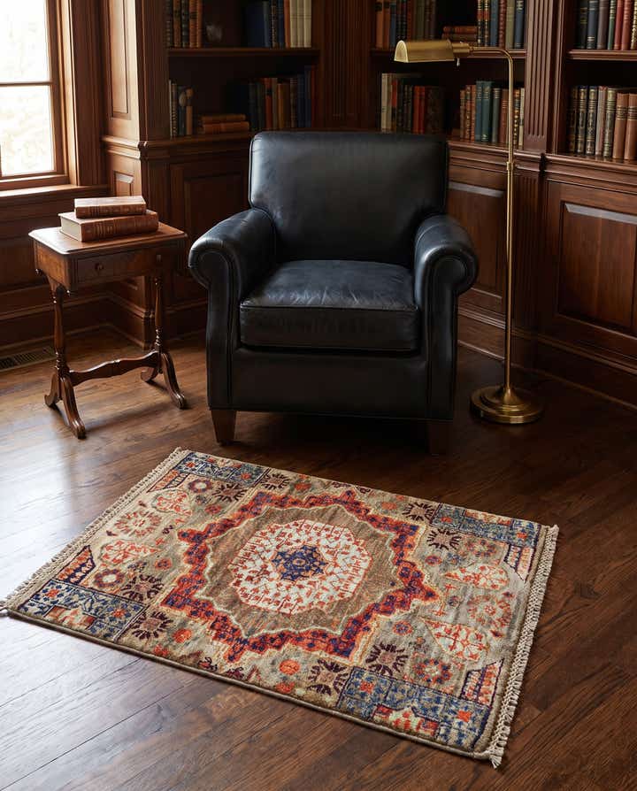 1' 11 x 2' 11 Hand Knotted Mamluk Ziegler Rug
