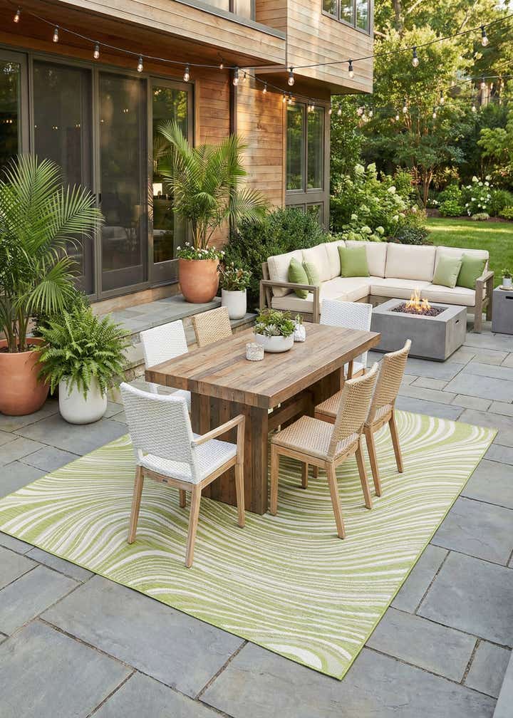 9' x 12' Easy-Clean Modern Indoor / Outdoor Rug