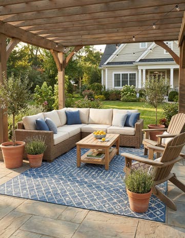 10' x 14' Easy-Clean Lattice Indoor / Outdoor Rug