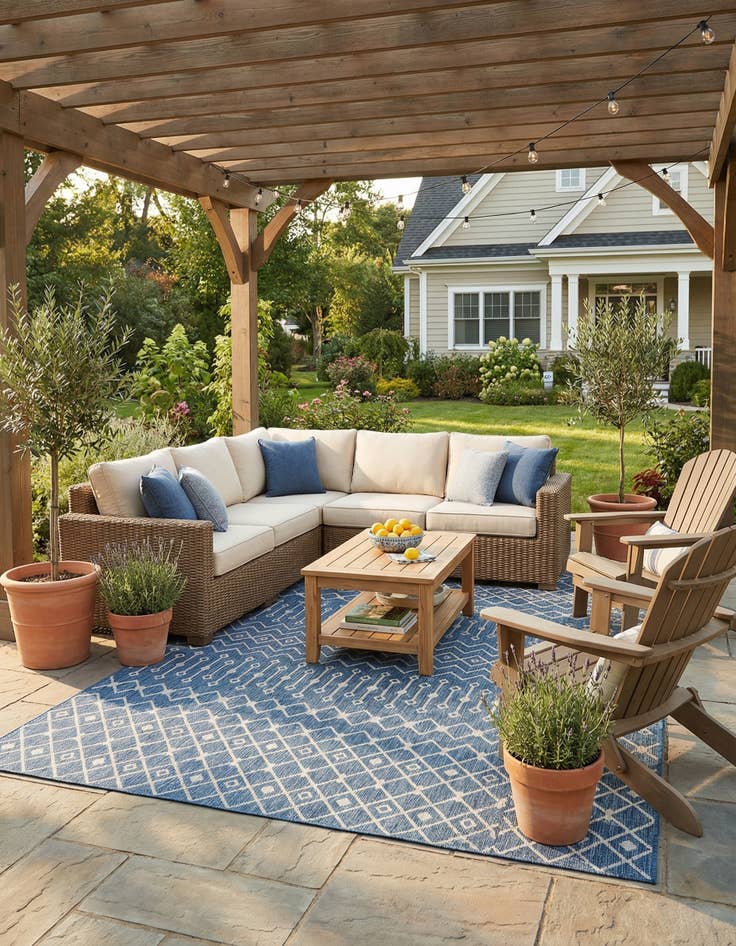 Detail image of 10' x 14'  Washable Trellis Indoor / Outdoor Rug