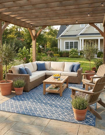 10' x 14' Easy-Clean Lattice Indoor / Outdoor Rug